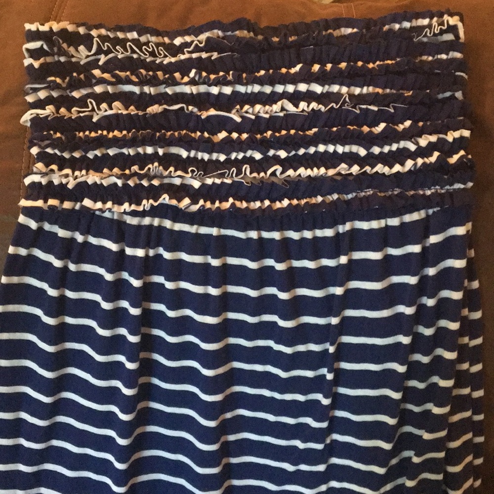Xhileration - Navy and white stripe maxi dress